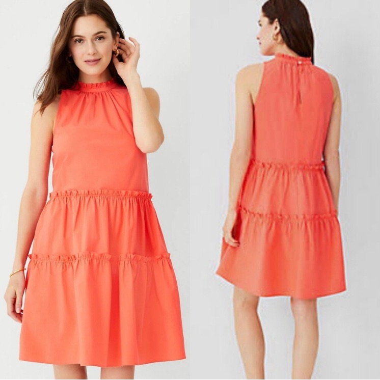 Nwt Ann Taylor Ruffle Tiered Shift Dress Size M